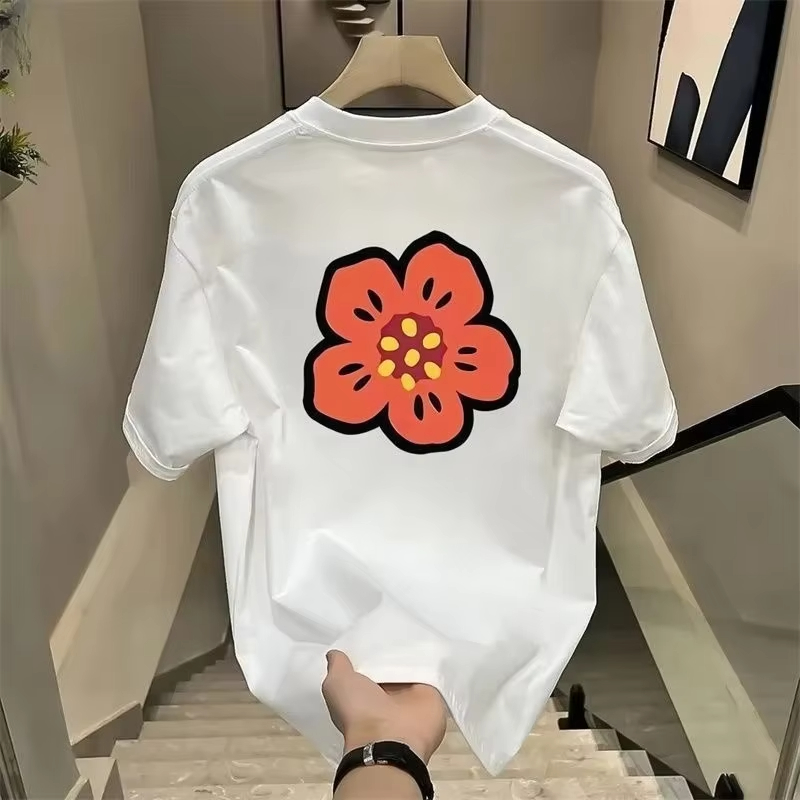 Streetwear Brand Flower - Camiseta de algodón con estampado de