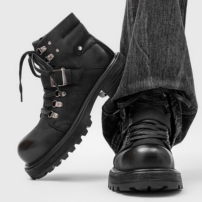 Botas de cuero de marca para h - Streetwear Brand Luxury reseña y precio